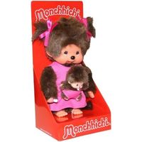 Monchhichi - Maman et Bébé Rose - 20cm - Age: 3 ans - Enfant - Marque: Monchhichi