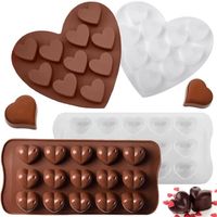 Moules De Coeur De Chocolat En Silicone, Coeur Moule En Silicone, Pour Chocolats, Gâteaux, Gelée, Pudding, Chocolat Moule -4Pcs