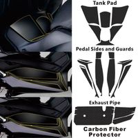 Carbone - Protecteur de corps en caoutchouc givré pour moto Yamaha Xmax 300 x Max 2020 2021 2022, Kit'autocol