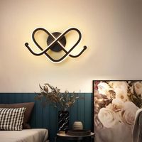Utoopie Applique 21W LED, Créatif En forme de coeur, 1pcs Noir Moderne Applique Murale Interieur Lampe lumière chaude Salon Balcon