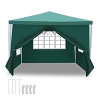 Izrielar Tonnelle Pavillon Tente de Jardin montage facile avec Easy-Klett, parfait pour les fêtes 3x3m VertACCESSOIRE DE GLORIETTE