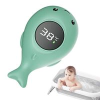 Thermomètre de bain pour bébé, thermomètre à eau numérique étanche avec écran tactile LED jouet de bain pour bébé nouveau-né, vert