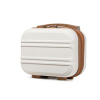 Kono Vanity Case Rigide ABS Léger Portable 28x15x21cm Trousse de Toilette pour Voyage, Blanc Crème