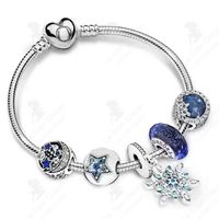 LCC® Argent Sterling S925 Bracelet Étoile Brillante Costume Femme Série Bleu Perlé Perles Lâches Pendentif Accessoires Bracelet