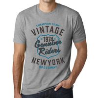 Homme Tee-Shirt New York Genuine Riders 1974 49 Ans T-Shirt Cadeau 49e Anniversaire Vintage Année 1974 Gris