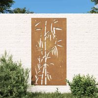 vidaXL Décoration murale jardin 105x55 cm acier corten design bambou 824506