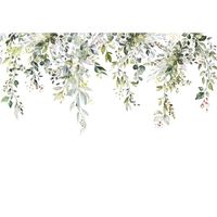 Papier Peint Intissé Panoramique Floral Feuilles Vert Or 368x254 cm Doré Chambre Salon Photo Non Tissé Muraux Trompe l'oei