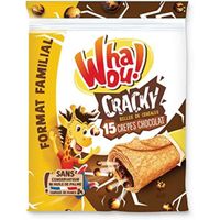 LOT DE 6 - WHAOU! - Crêpes chocolat Cracky et billes de céréales - paquet de 15 crêpes de 32 g