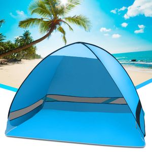 ABRI DE PLAGE Eulenke Tente de plage 2 ou 3 Personnes pop-up, UV 50+ portable Bleu 200*120*130cm pas de rideau