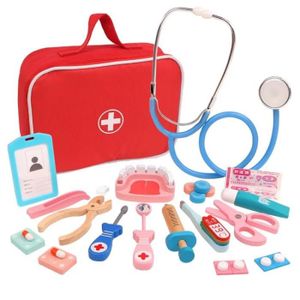 DOCTEUR - VÉTÉRINAIRE Doctor Toys B - Kit médical de Simulation pour bébé, sac médical rouge pour dentiste et infirmière, jeu de Si