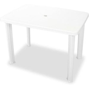 TABLE DE JARDIN  Table de jardin - Festnight - 101 x 68 x 72 cm - Blanc - Résistante aux intempéries