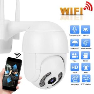 Max 128G SD Card Stockage SHIWOJIA PTZ Cam/éra d/ôme ext/érieure Cam/éra IP 1080P 2.4G WiFi avec Inclinaison panoramique,Vision Nocturne Couleur D/étection de Mouvement Audio bidirectionnelle IP66 /étanche