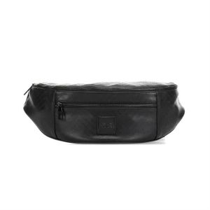 LEAS Sac banane noir Travel-Line cuir v/éritable