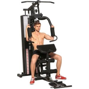 BARRE POUR TRACTION Dione HG3 - Station de fitness - Multi-Gym - Station de musculation - Avec poids de 45 kg - Extensible jusqu'à 100 kg - Homegym