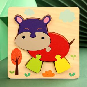 PUZZLE Hippopotame 32 - Puzzles 3D en bois pour bébé, Ani