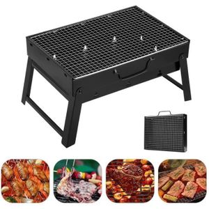 Barbecue de camping pliable portable en acier inoxydable avec sac de transport pour pique-nique, randonnée, camping, barbecue, pêche