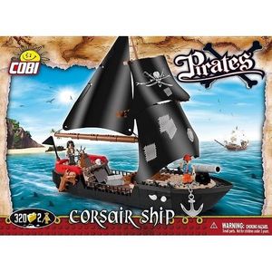 /à partir de 3 ans d/âge avec drapeau voiles et canons pirates aux couleurs vives small foot 10469 Bateau pirate Jack en bois