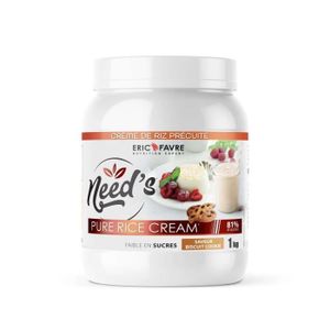 PACK NUTRITION SPORTIVE Eric Favre - Need's Pure Rice Cream - Crème de riz - Cooking - Biscuit Cookie - 1kg