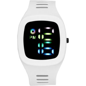 CHRONOMÈTRE Montre de sport à affichage LED numérique pour hommes : couleur HD année mois jour chronomètre disponible - blanc[n19021]