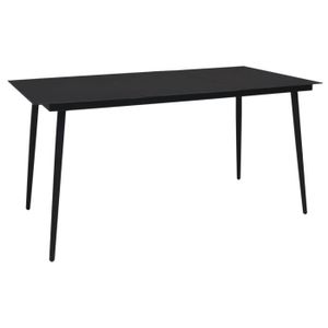 TABLE DE JARDIN  vidaXL Table à dîner de jardin Noir 150x80x74 cm A