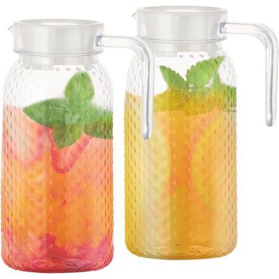 Carafe Eau Pichet À Bouilloire En Verre Avec Couvercle Et Poignée, Pichet À Jus En Verre Avec