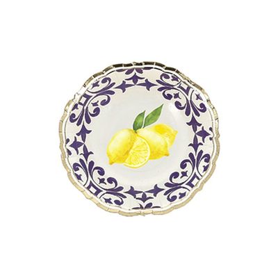 Unique Party-Assiettes en Carton Écologiques-18 cm-Couleur Orange