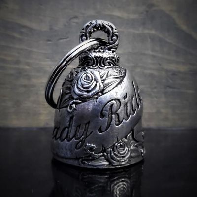 Clochette Porte-Bonheur Moto Lady Rider - Or Plaqué Acier Inoxydable