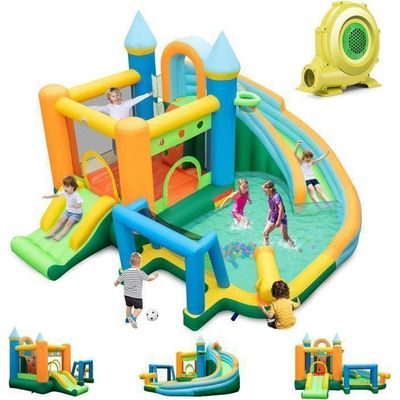 Château gonflable pour enfants avec souffleur, parc aquatique extérieur