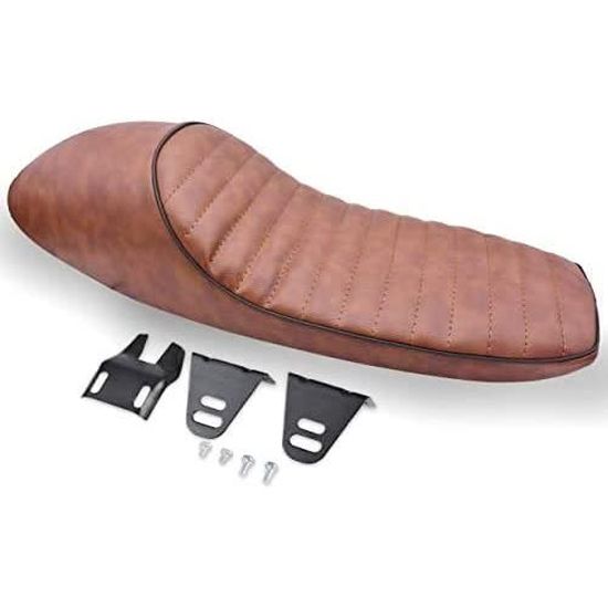 Selle Moto Plate Universelle Style Café Racer – Cuir PU Imperméable, Couleur Marron, Avec Supports De Montage – Pour Honda, Yamaha, Suzuki, Etc. - 5
