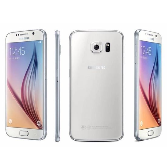 Blanc Samsung Galaxy S6 G920F 32GB    (écouteur+chargeur Européen+USB câble+boîte)