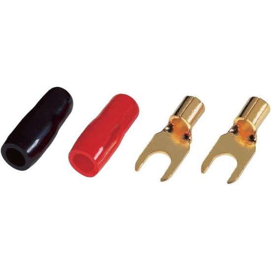 5 cosses /électriques fourches pr/éisol/ée noires pour c/âble 6mm/² pour vis M4 AERZETIX