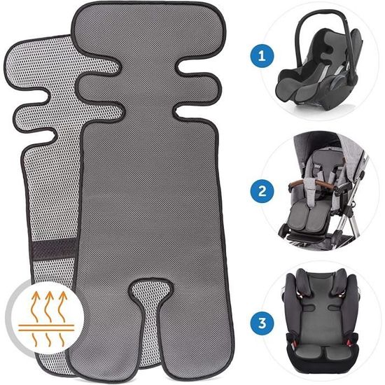 Coussin Poussette Universel LAT – Réversible 100% Coton, Avec Appuie-tête Amovible – Pour Poussette, Siège Auto, Landau - 13