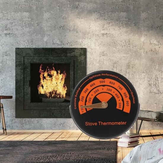 Thermomètre Magnétique Pour Cheminée Et Poêle à Bois - Plage 100-500°C / 100-900°F - Affiche Double Échelle