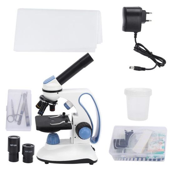 BNISE 100x-2000x Microscope Enfants étudiants, Avec 30 Diapositives De Microscope, Microscope Professionnel Pour L'enseignement De La Biochimie à Domicile Dans Les Laboratoires Scolaires