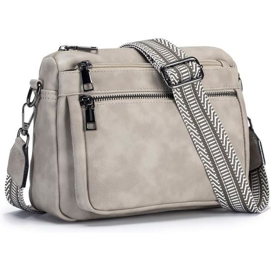 Sac Bandoulière Femme VASCHY En Simili-cuir - Sacoche Rétro Réglable, 3 Façons De Porter, Idéal Quotidien - 6