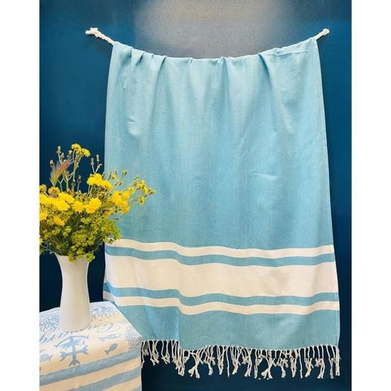 ANNA ANIQ Asciugamano per hammam, fouta, telo da sauna, XXL, extra grande, 100 x 200 cm, 100% cotone, asciugamano orientale, coperta da picnic, pestemal, asciugamano da spiaggia (colore blu scuro