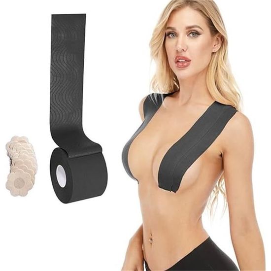 REFUN Soutien-Gorge Adhésif Invisible Sans Bretelles - Bande De Seins Avec Couvre-Tétons - Pour Bonnets A-E, Idéal Robes Dos Nu