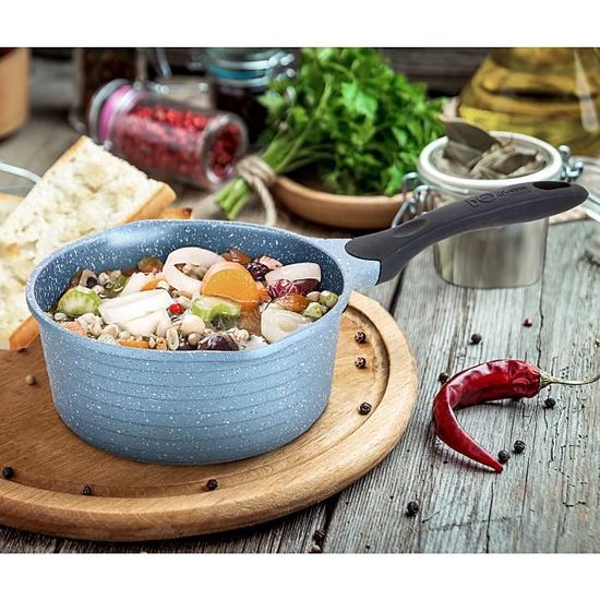 Casserole Induction ROSSETTO 20 Cm - Anti-adhésive Sans PFOA, Compatible Tous Feux, Poignée Silicone