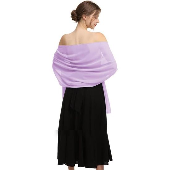 Foulard En Mousseline De Soie AUTTOGirl - étole Légère Pour Robe De Soirée, Mariage, été, Avec Bouton-pression