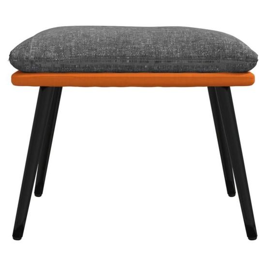 ARKETICOM Dado Pouf Cube Orange 42x42cm - Repose-Pieds Déhoussable Cuir Design Multifonction