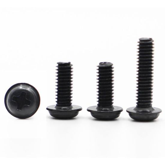 Lot De 10 Vis M4x10mm Acier Inoxydable - Tête Ronde Phillips Avec Rondelle - Par Uxcell