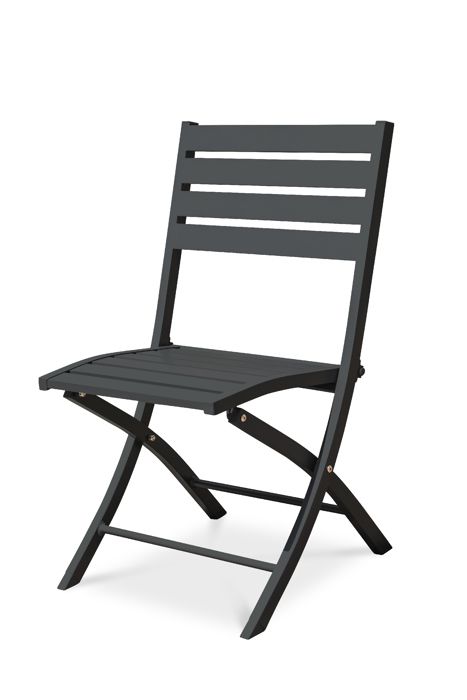 Chaise pliante MARIUS en aluminium Grisant 7016 ALUMOB
