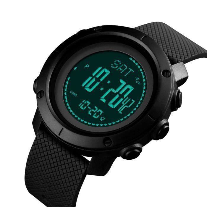 Montre électronique Altimètre Podomètre Boussole Exterieur Camping Noir Sh73962
