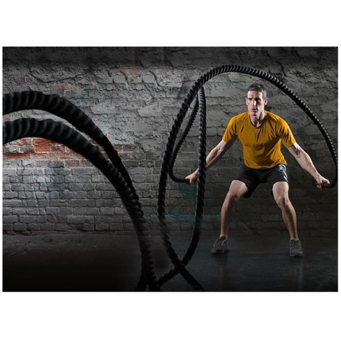 KEKE-Battle POWER GUIDANCE Corde de bataille Corde d'entrainement Ondulatoire Corde d'exercice Combat Corde de Fitness (15M -38MM) O