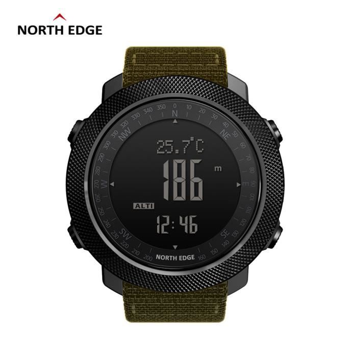 Khaki Nouveau North Edge montre numérique de sport pour hommes en cours d'exécution natation altimètre baromètre boussole escalade é