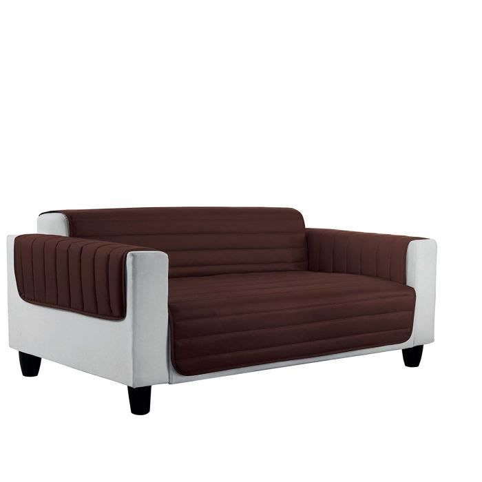Italian Bed Linen 8058575008206 Housse de Canapé Lit en Microfibres Anti-Allergique Réversible Marron Crème/Microfibre 175 x 50 x 1