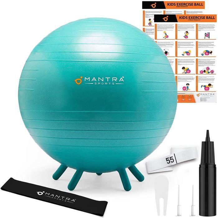 Ball Ballon Fitness Chaise Ballon Pilates Yoga 45 cm 55 cm Assise pour Bureau Gym Maison Salle de Classe Ballon Sauteur 3