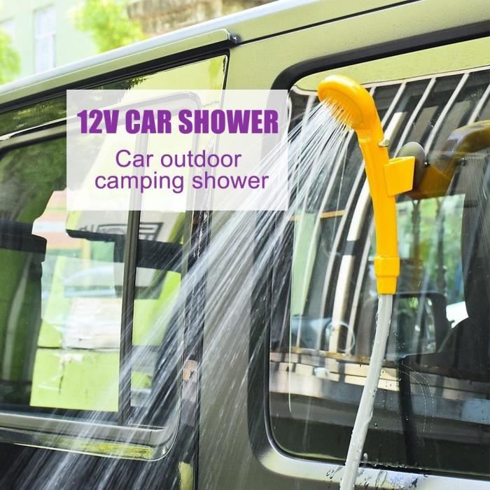 12V Douche de Camping Extérieur Électrique Portable - Outils Lavage Douche pour le voyage de camping voiture -QUT