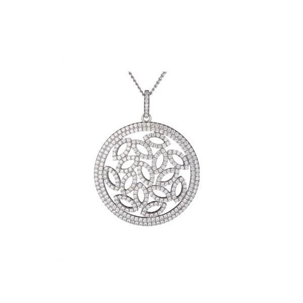 Pendentif Design en Argent et Cristal Swarovski Cubic Zirconia