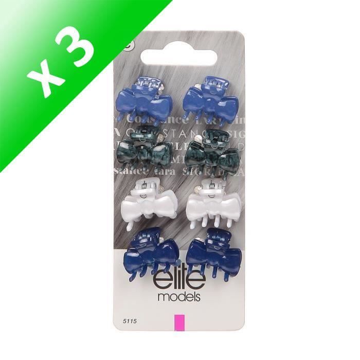 ELITE Mini pince à cheveux - Couleur aléatoire (Lot de 3)